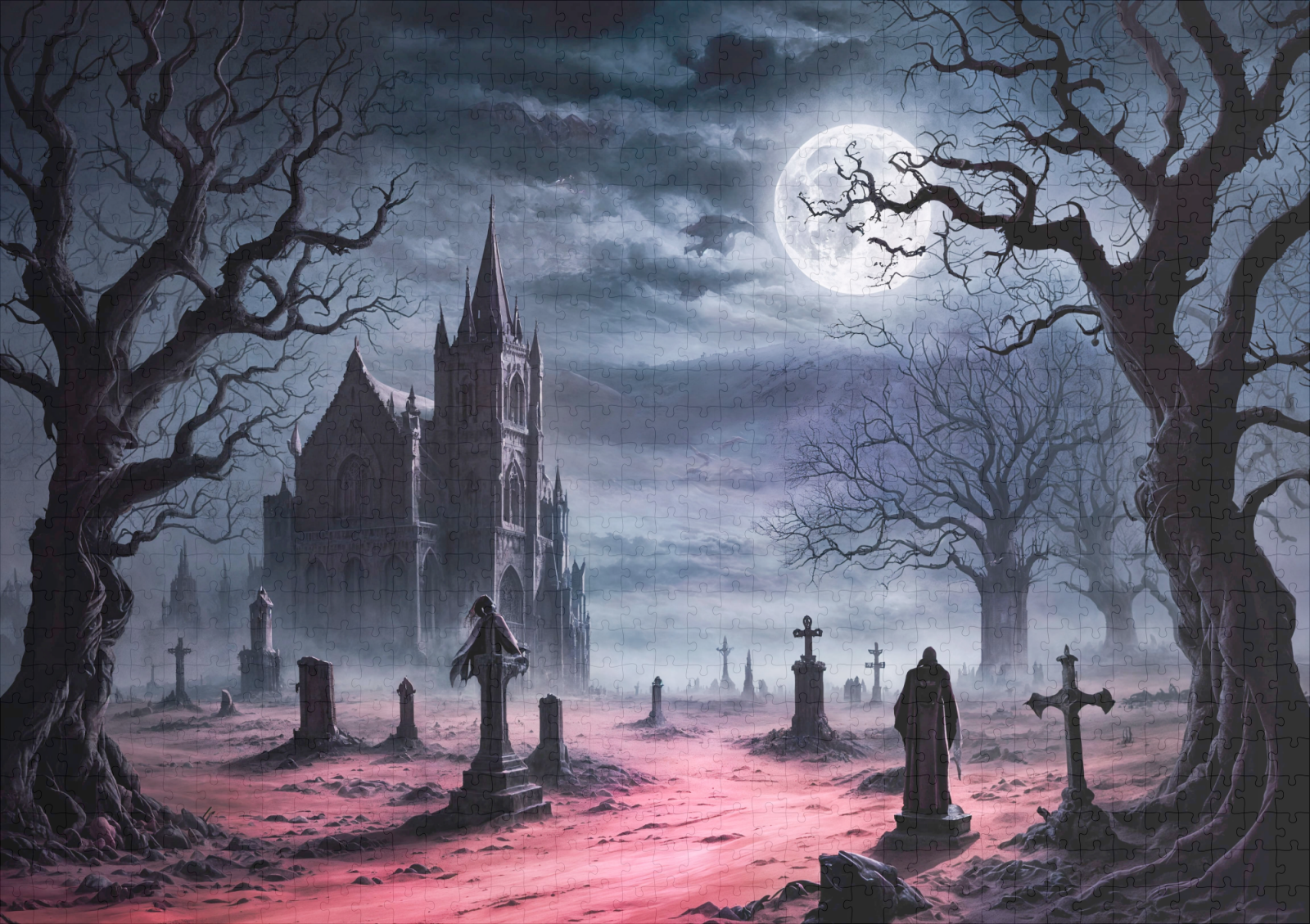 raxxa Premium-Puzzle: Gothic Graveyard Under Full Moon - Image 2