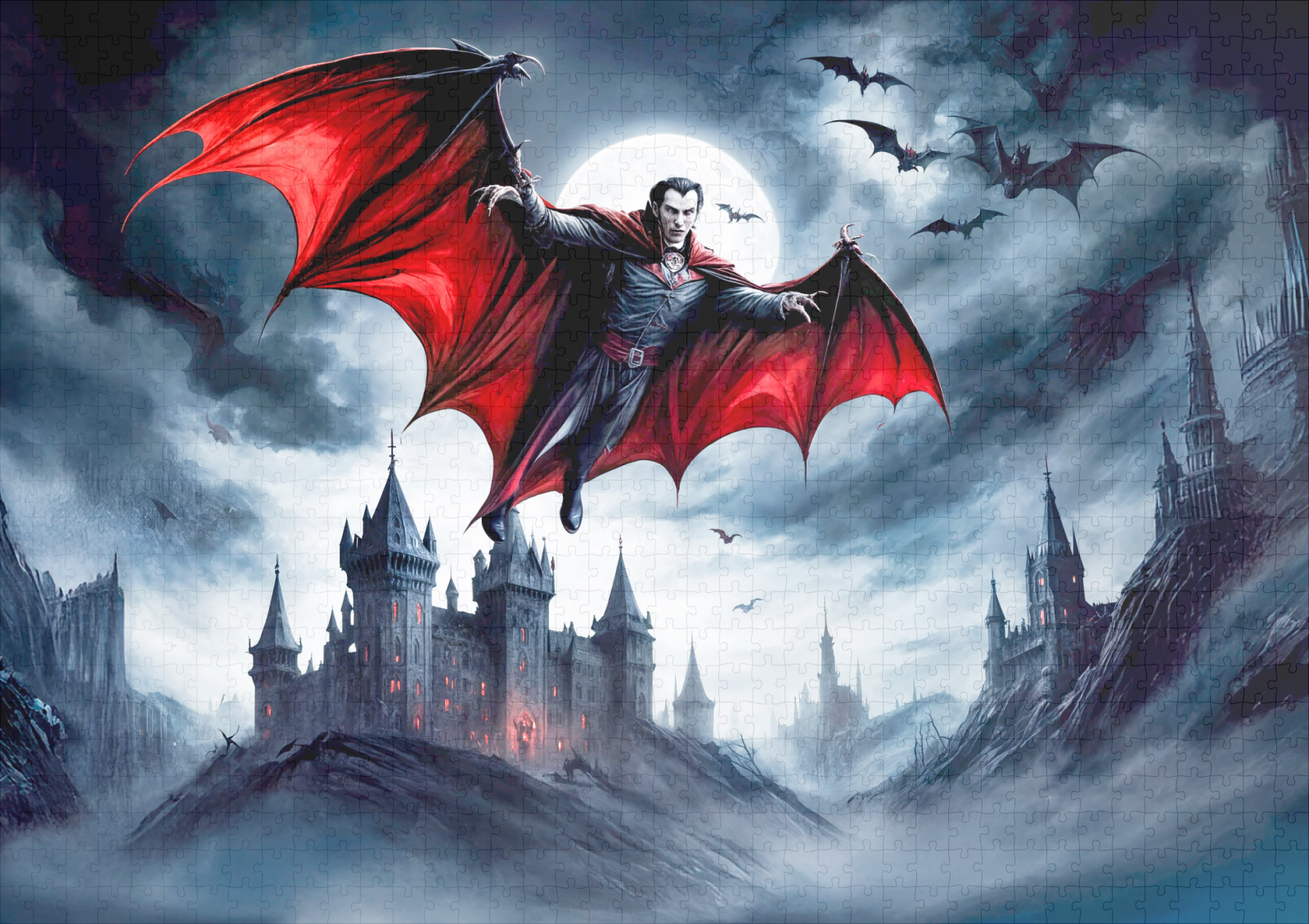 raxxa Premium-Puzzle: Vampire Flying Over Haunted Castle - immagine 2