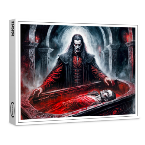 raxxa Premium-Puzzle: Vampire Rising from Coffin in Gothic Chamber