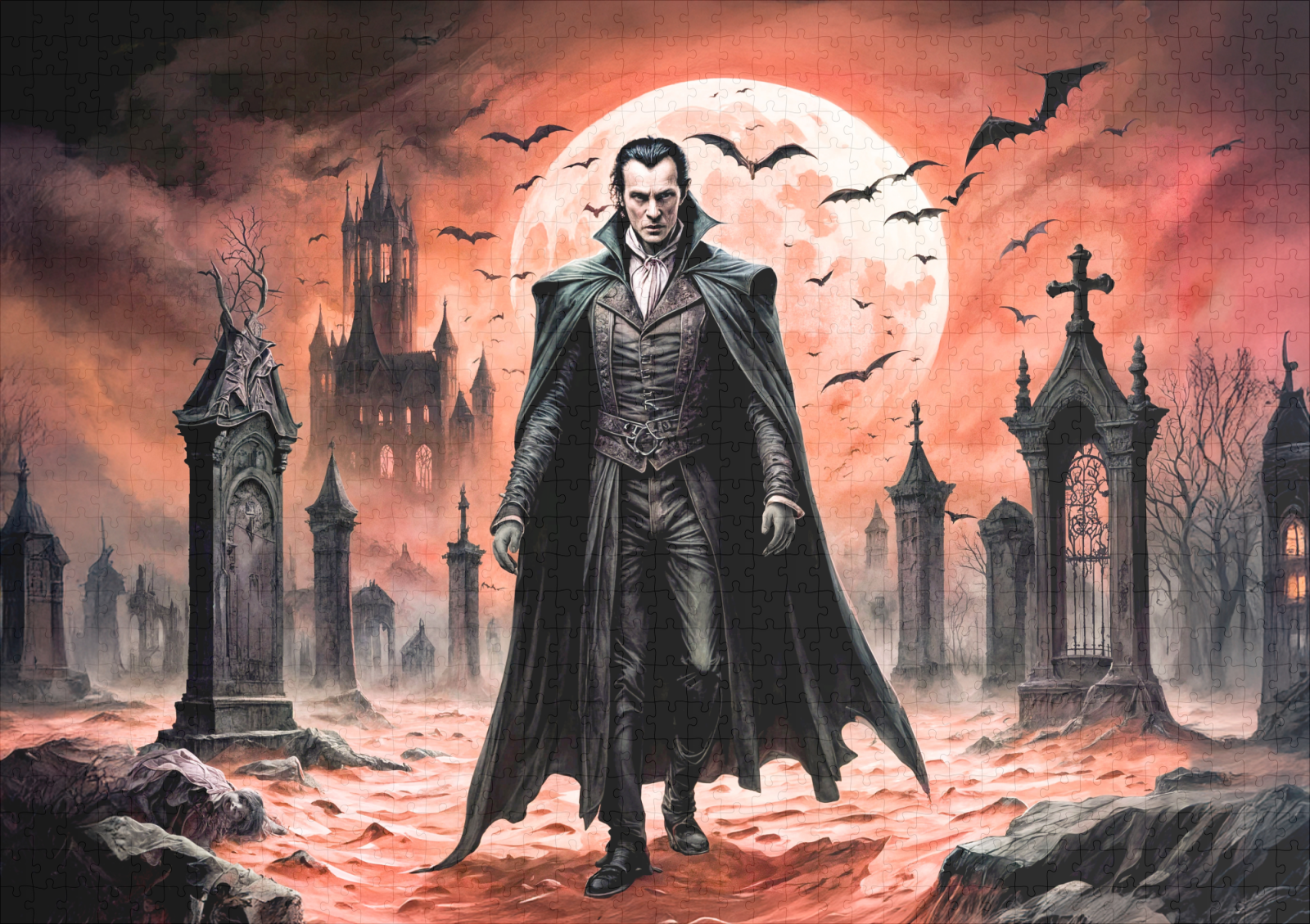 raxxa Premium-Puzzle: Vampire in Moonlit Graveyard - immagine 2