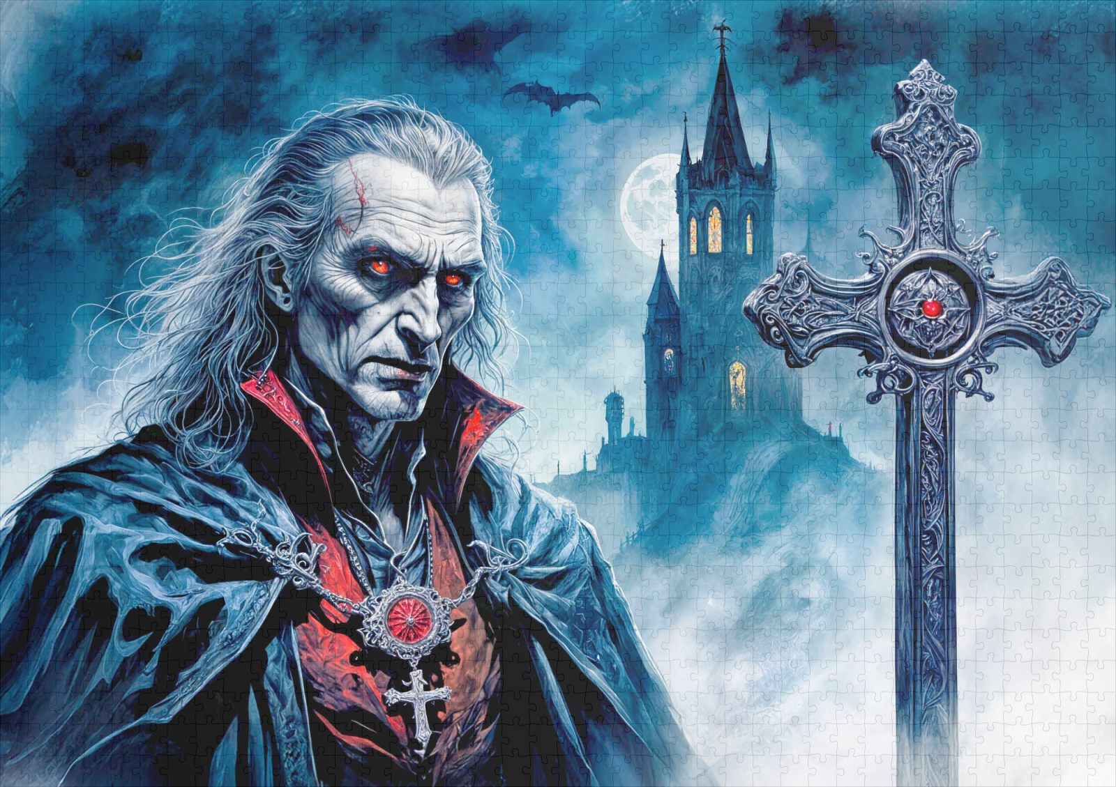 raxxa Premium-Puzzle: Vampire Lord with Cross in Moonlit Night - immagine 2