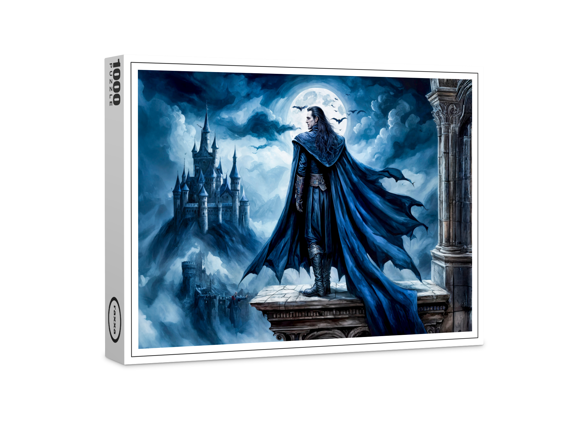 raxxa Premium-Puzzle: Vampire in Moonlit Castle Scene