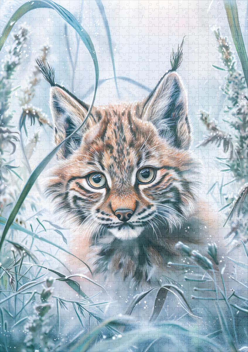 raxxa Premium-Puzzle: Little Lynx in Snowy Forest – Bild 2