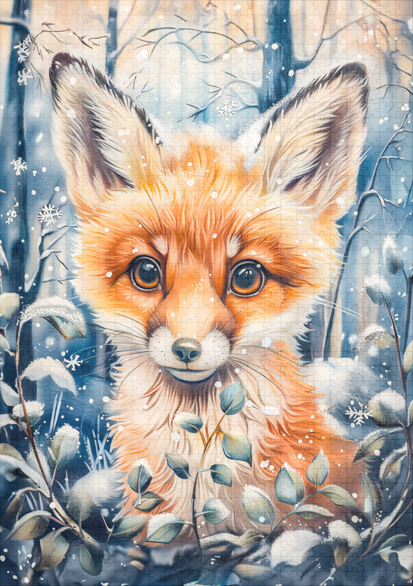 raxxa Premium-Puzzle: Little Fox in Winter Herbs - immagine 2