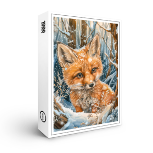 raxxa Premium-Puzzle: Little Fox in Snowy Forest