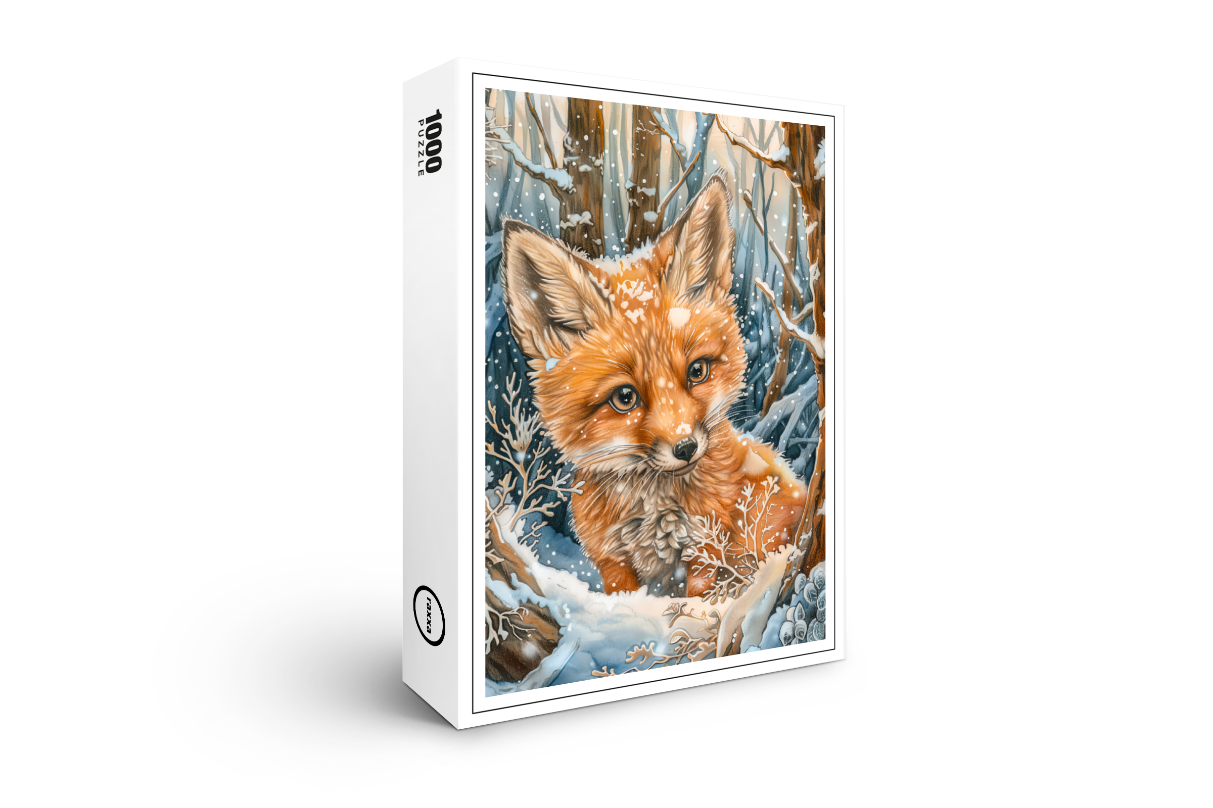 raxxa Premium-Puzzle: Little Fox in Snowy Forest