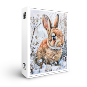 raxxa Premium-Puzzle: Little Hare in Snowy Field