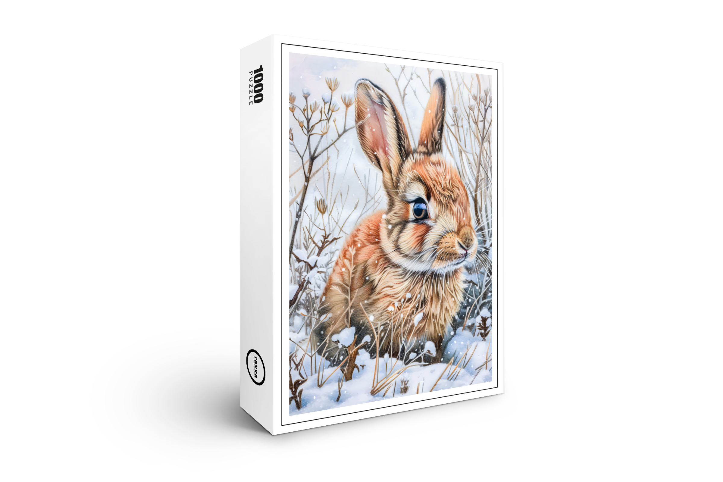 raxxa Premium-Puzzle: Little Hare in Snowy Field