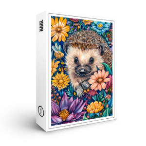 raxxa Premium-Puzzle: Hedgehog in Blooming Flower Bed