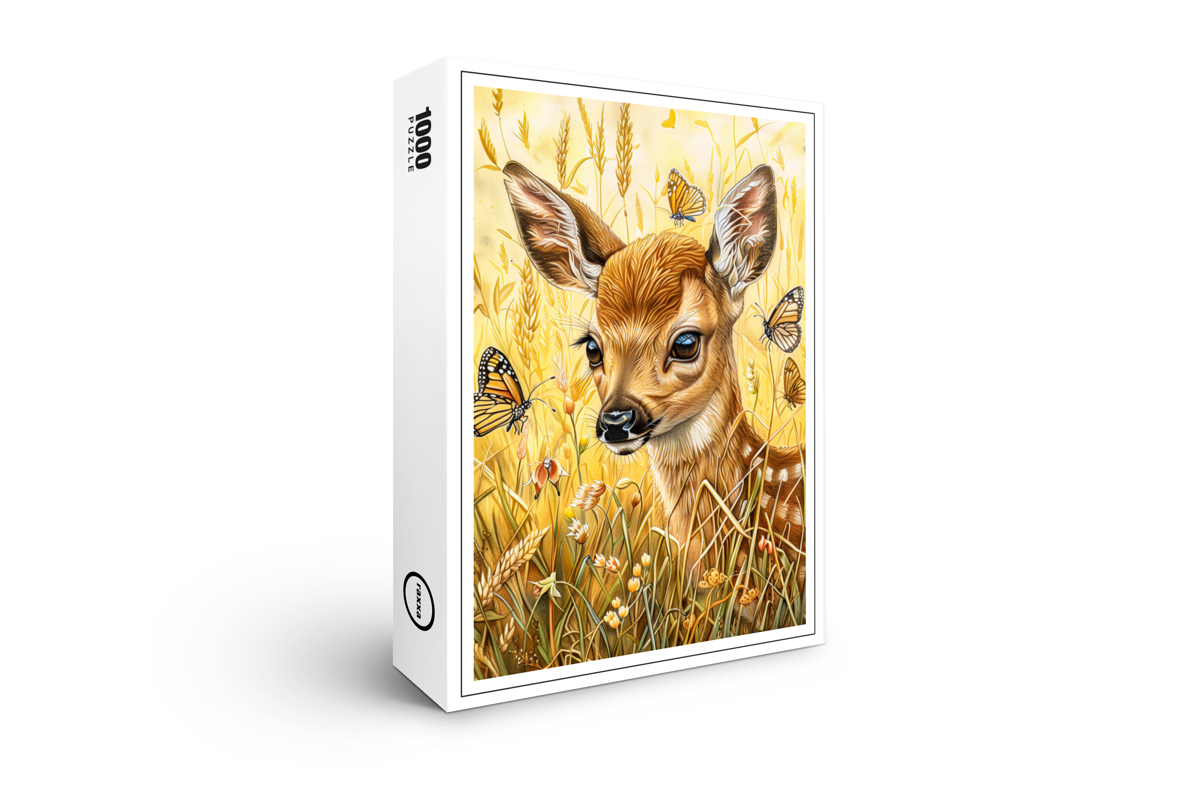 raxxa Premium-Puzzle: Little Deer in Insect-Rich Meadow