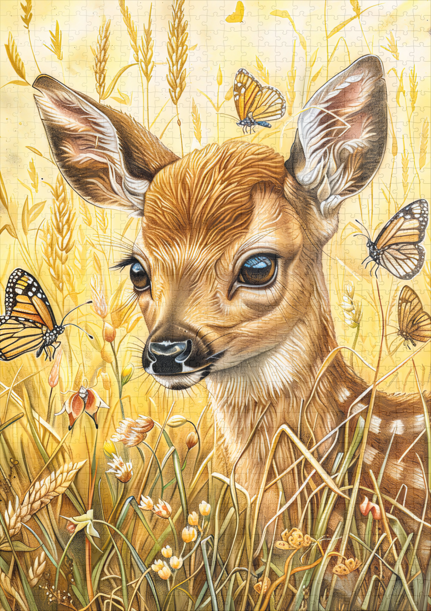 raxxa Premium-Puzzle: Little Deer in Insect-Rich Meadow - Image 2