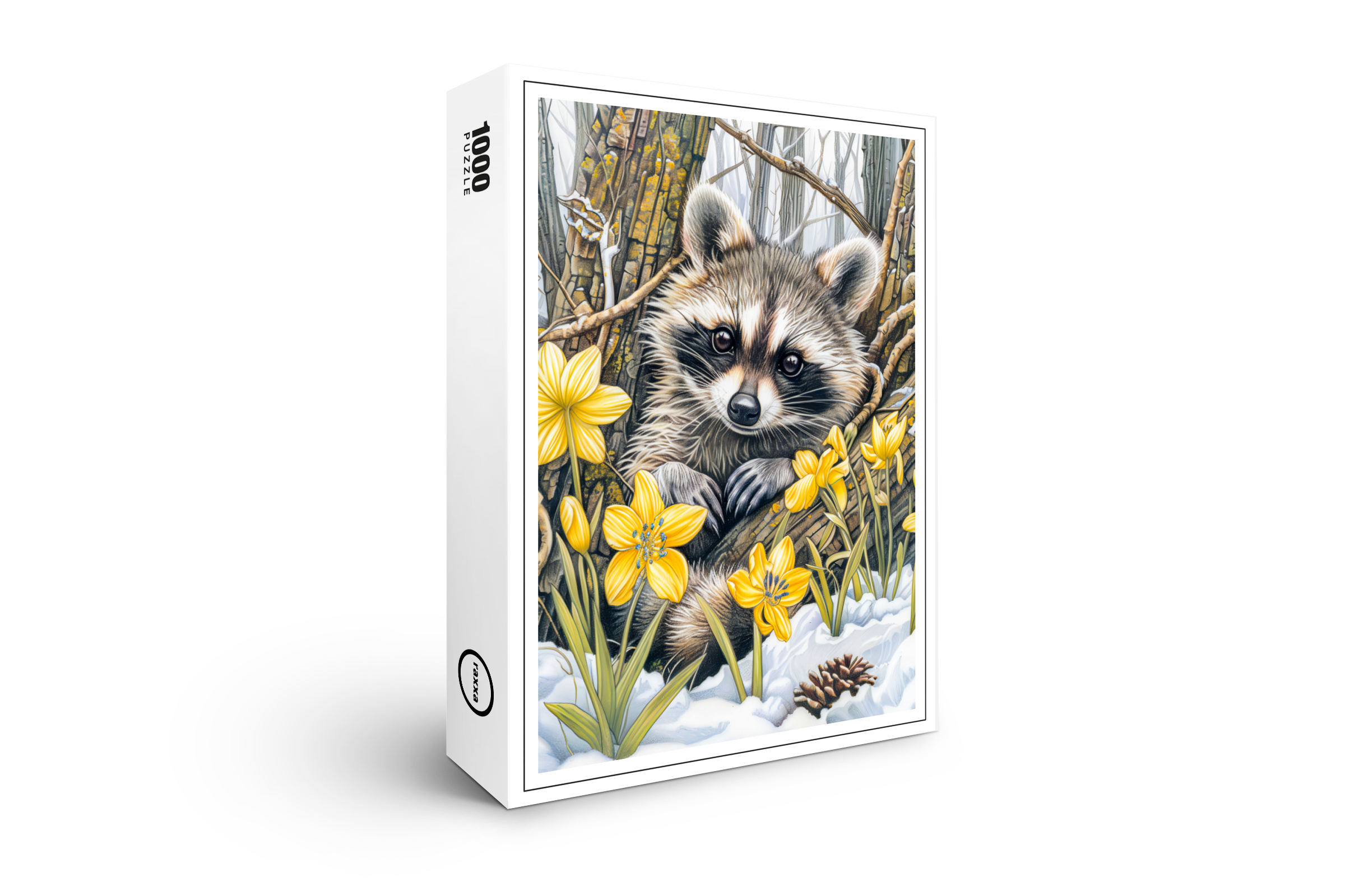 raxxa Premium-Puzzle: Little Raccoon Among Spring Oaks