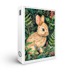 raxxa Premium-Puzzle: Hare Among Forest Ferns