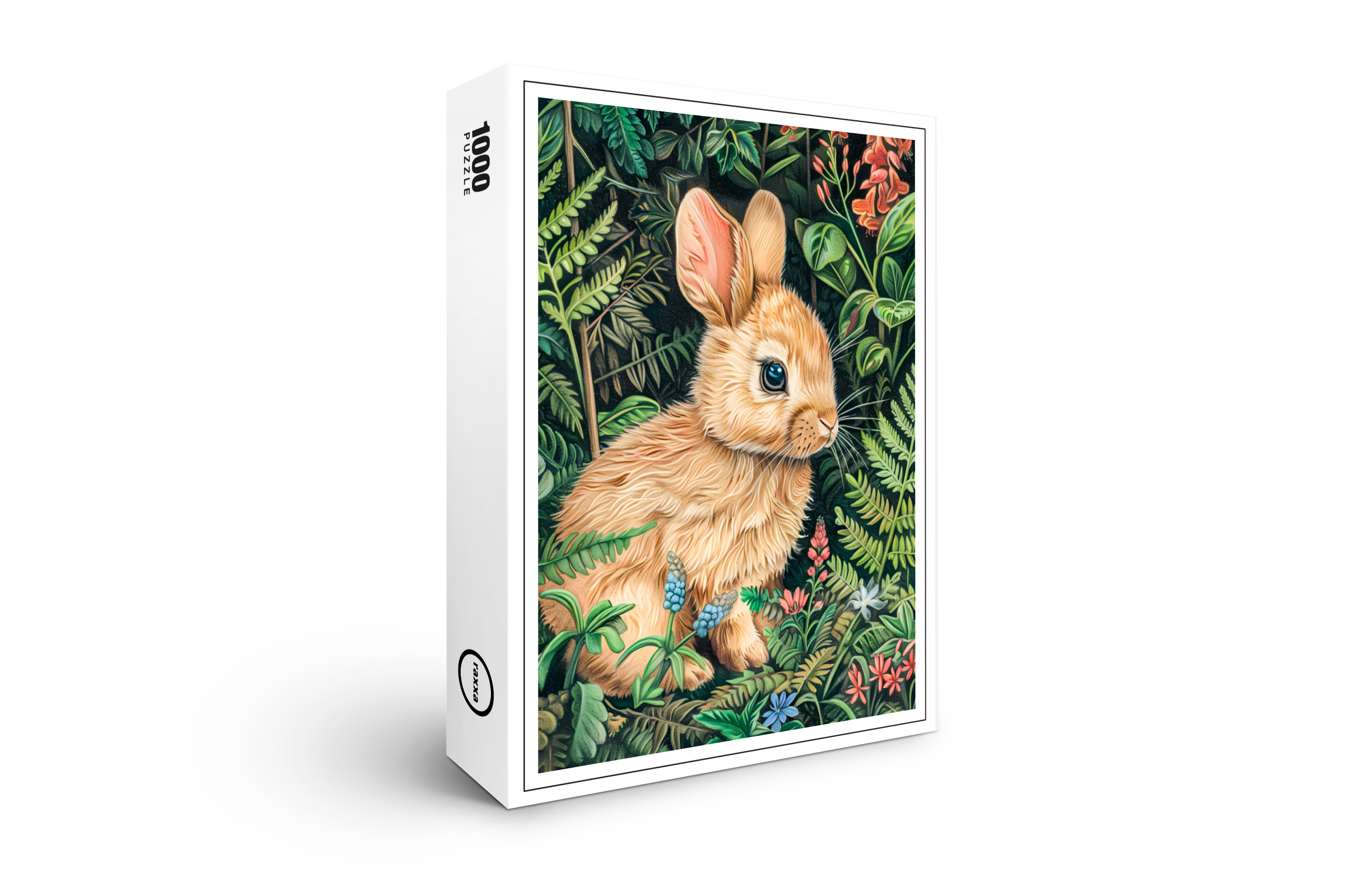 raxxa Premium-Puzzle: Hare Among Forest Ferns