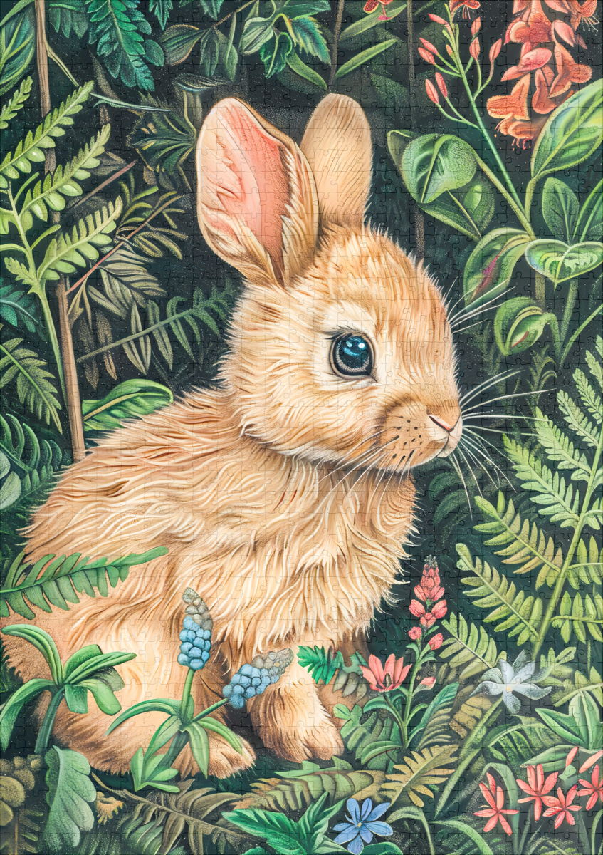 raxxa Premium-Puzzle: Hare Among Forest Ferns - immagine 2