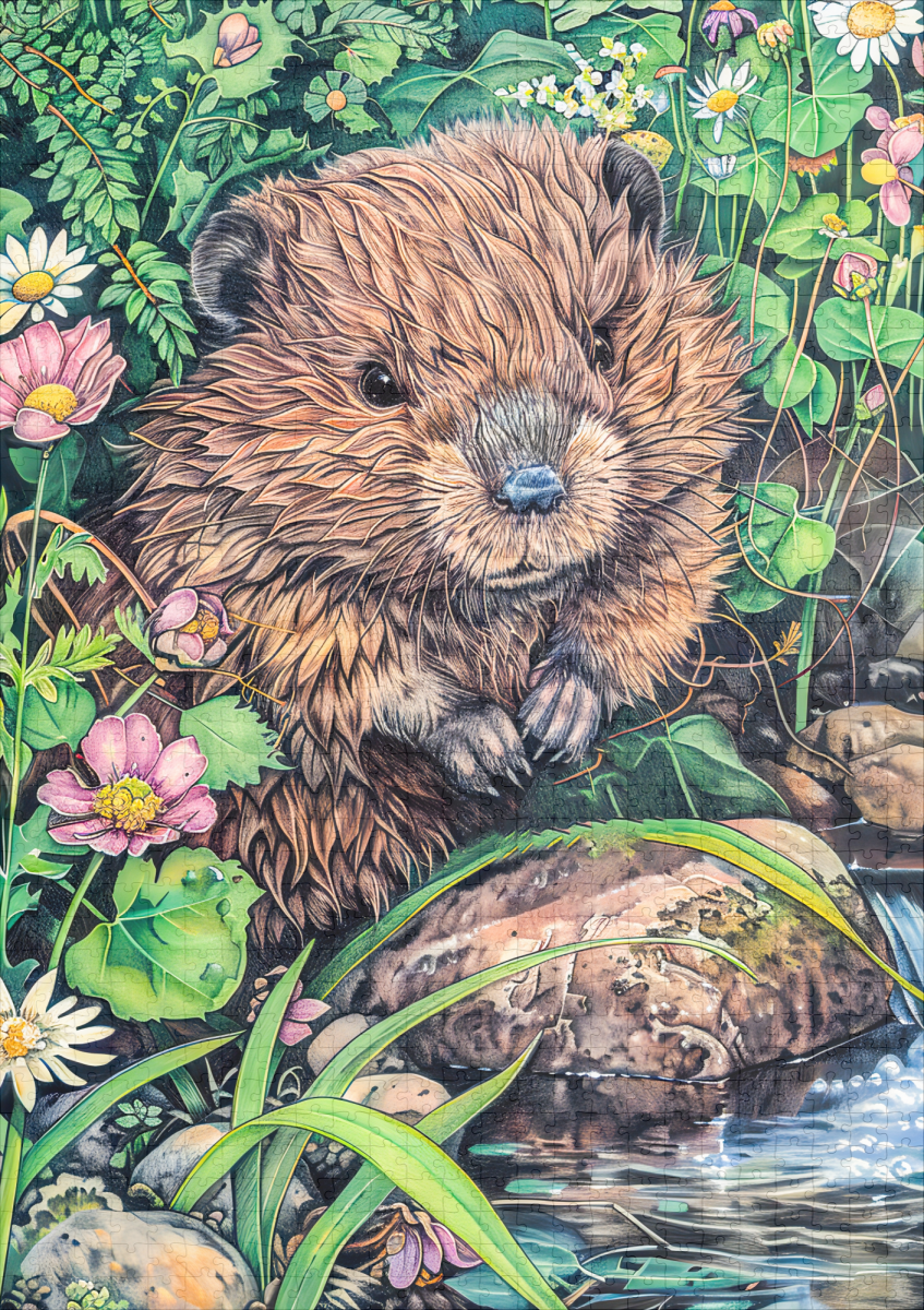 raxxa Premium-Puzzle: Little Beaver by Creek Bank - Imagen 2