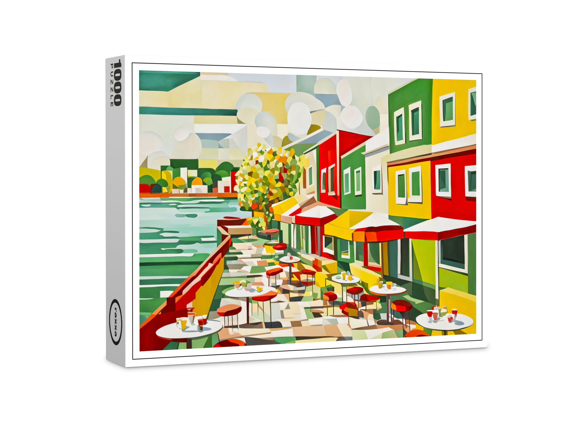 raxxa Premium-Puzzle: Cubist Café by the Waterfront