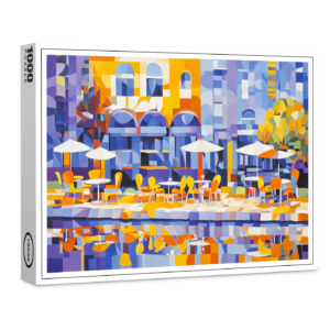 raxxa Premium-Puzzle: Cubist Street Café with Arches