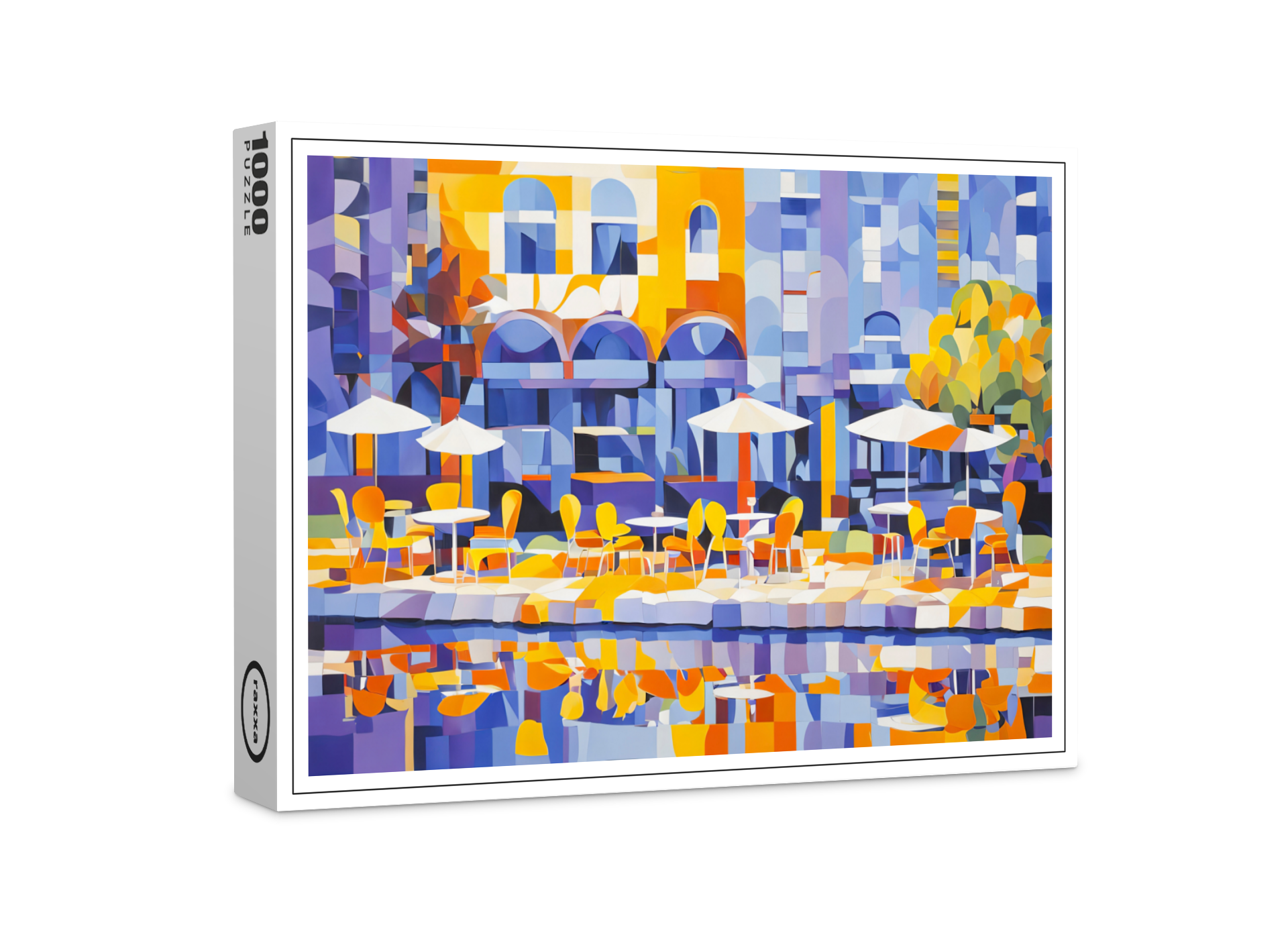raxxa Premium-Puzzle: Cubist Street Café with Arches