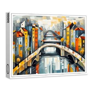 raxxa Premium-Puzzle: Cubist view over City with Canal Bridges