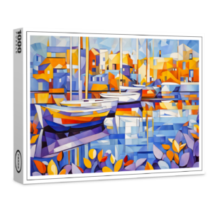 raxxa Premium-Puzzle: Cubist Marina with Boats and Reflections