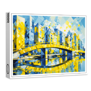raxxa Premium-Puzzle: Cubist Yellow Bridge Over River