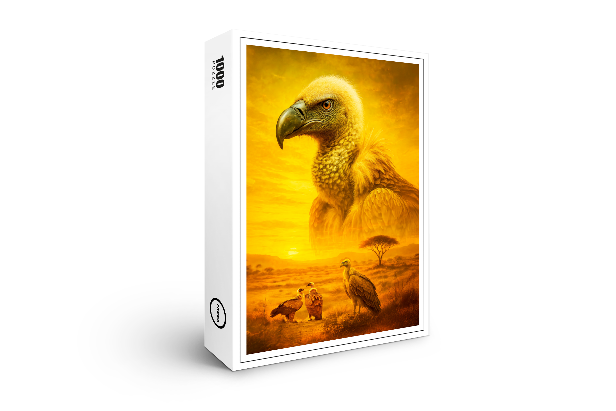 raxxa Premium-Puzzle: Double Exposure Portrait of African Vulture