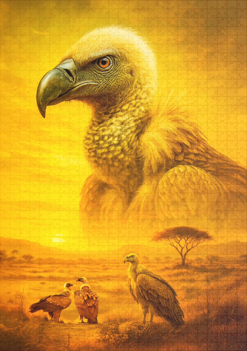 raxxa Premium-Puzzle: Double Exposure Portrait of African Vulture - immagine 2