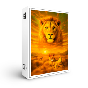 raxxa Premium-Puzzle: Double Exposure Portrait of African Lion