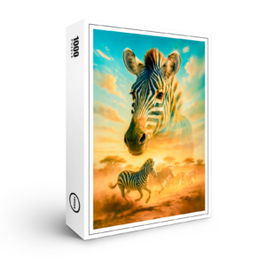 raxxa Premium-Puzzle: Double Exposure Portrait of Zebra