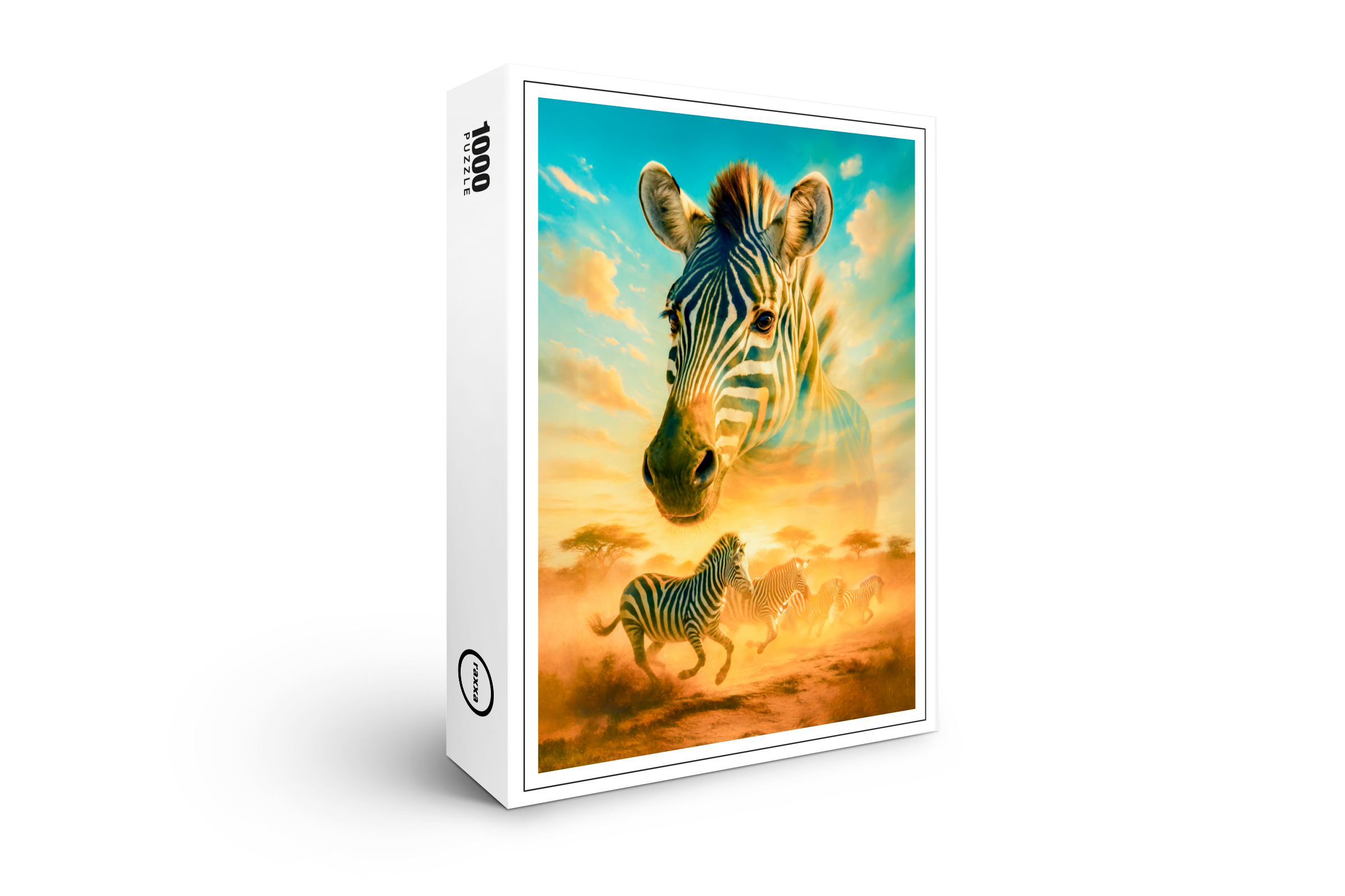 raxxa Premium-Puzzle: Double Exposure Portrait of Zebra