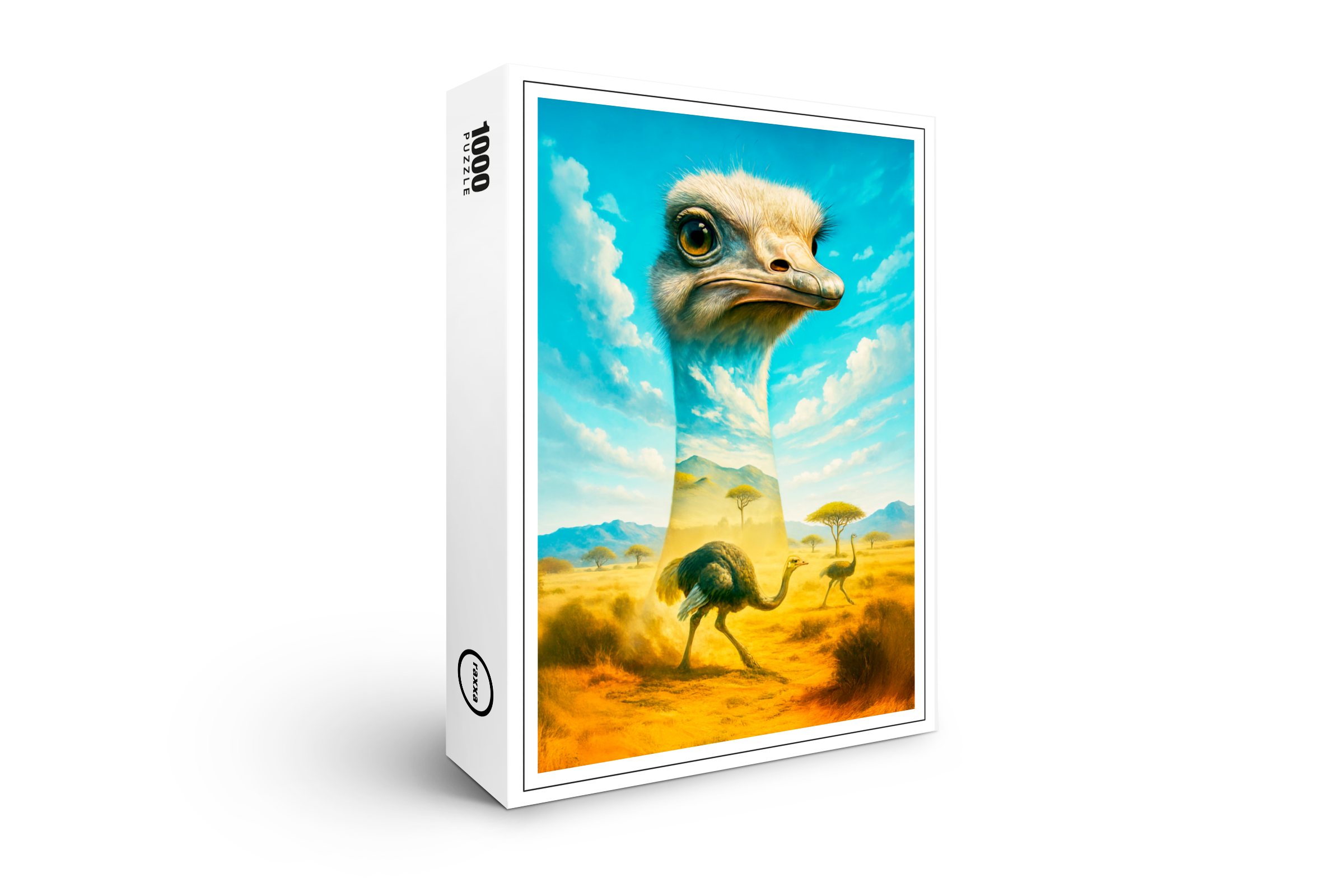 raxxa Premium-Puzzle: Double Exposure Portrait of Ostrich