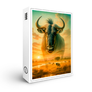 raxxa Premium-Puzzle: Double Exposure Portrait of Wildebeest