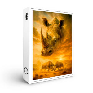 raxxa Premium-Puzzle: Double Exposure Portrait of White Rhino