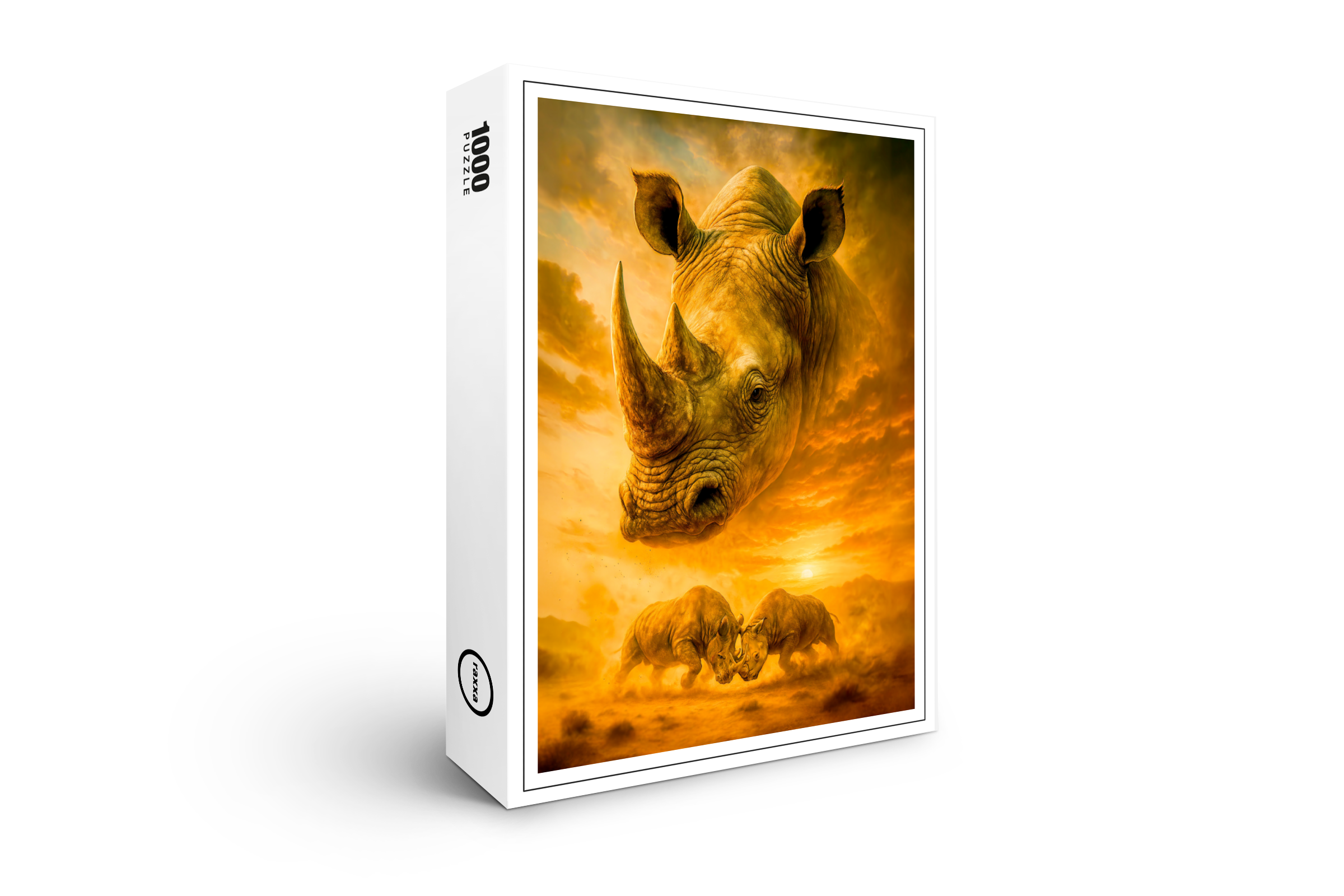 raxxa Premium-Puzzle: Double Exposure Portrait of White Rhino