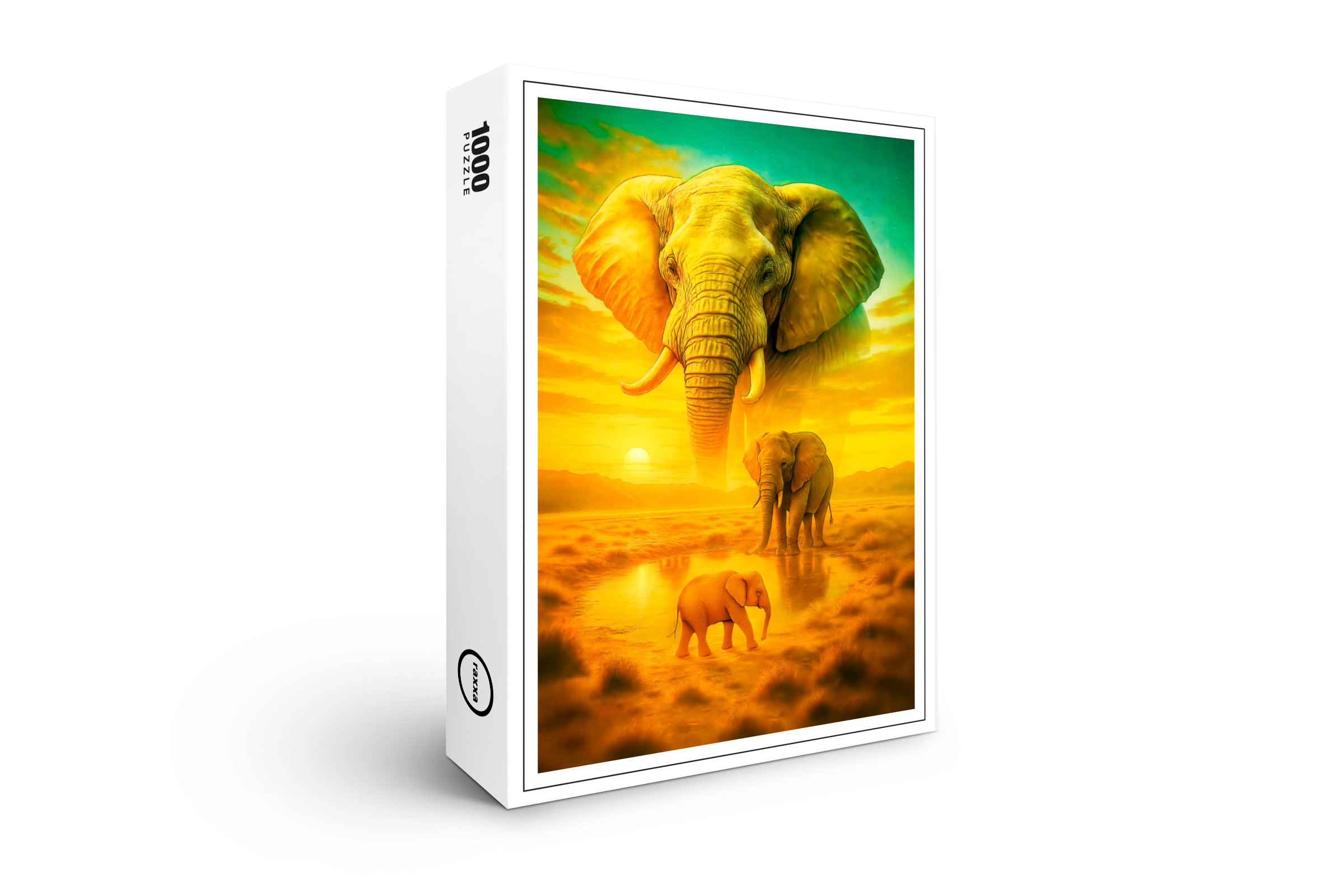 raxxa Premium-Puzzle: Double Exposure Portrait of African Elephant
