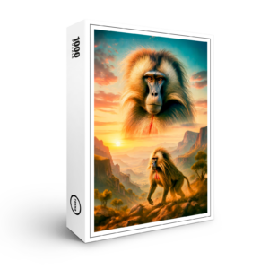 raxxa Premium-Puzzle: Double Exposure Portrait of Gelada Baboon