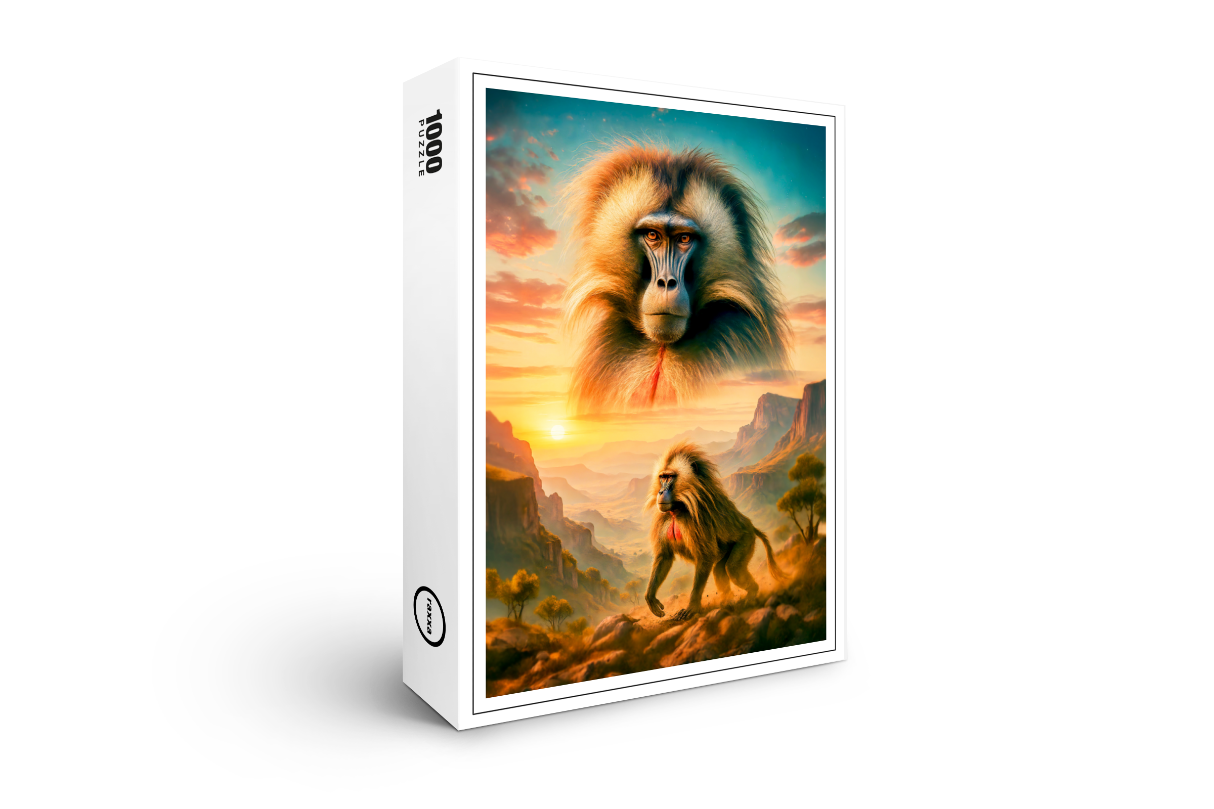 raxxa Premium-Puzzle: Double Exposure Portrait of Gelada Baboon