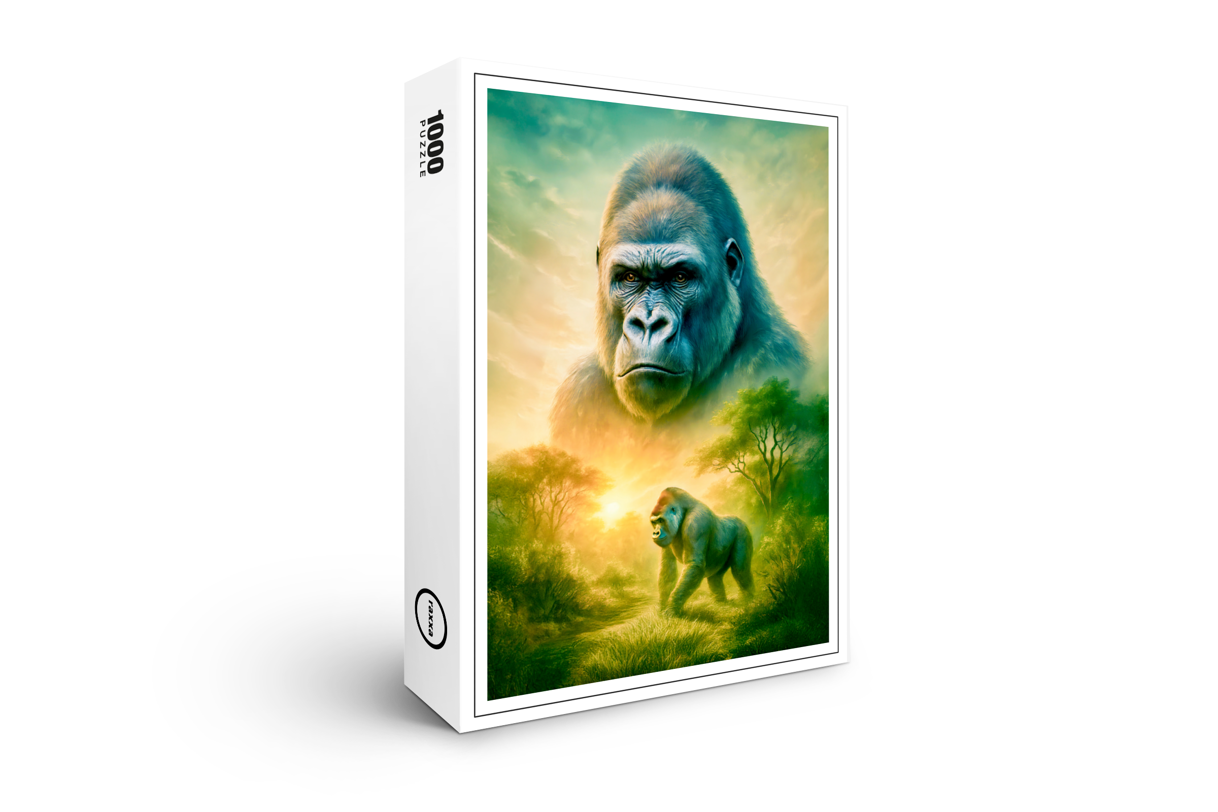 raxxa Premium-Puzzle: Double Exposure Portrait of Mountain Gorilla