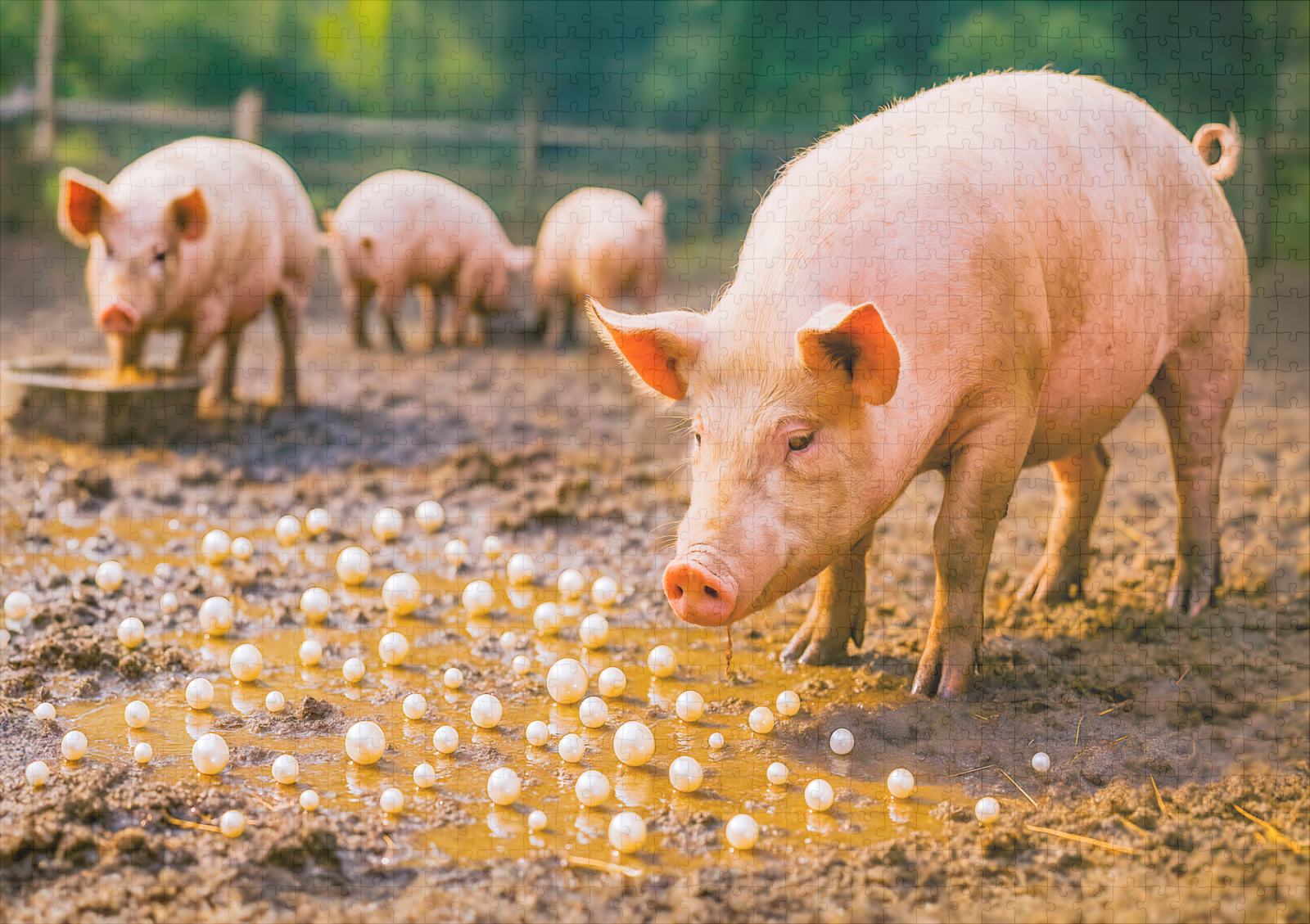 raxxa Premium-Puzzle: Pearls Before Swine in Muddy Pen - immagine 2