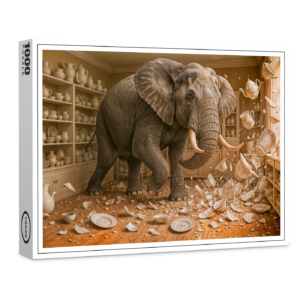raxxa Premium-Puzzle: Elephant Rampages Through China Shop
