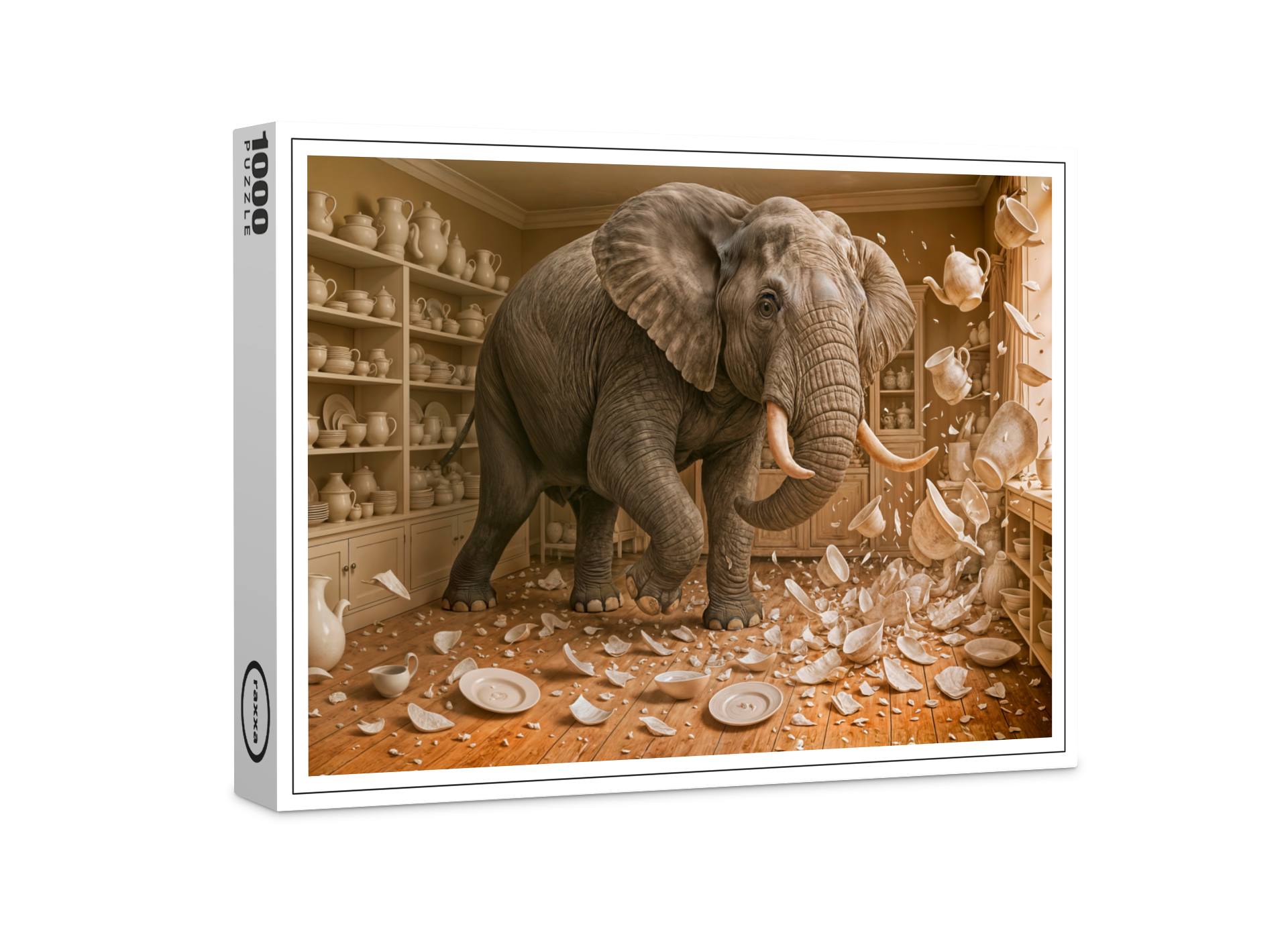 raxxa Premium-Puzzle: Elephant Rampages Through China Shop