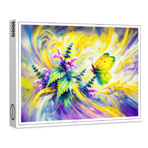 raxxa Premium-Puzzle: Brimstone Butterfly with Dead Nettle Flowers in Oil Painting