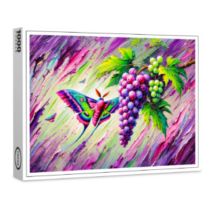 raxxa Premium-Puzzle: Wine Hawk-Moth Among Grapes in Oil Paintings