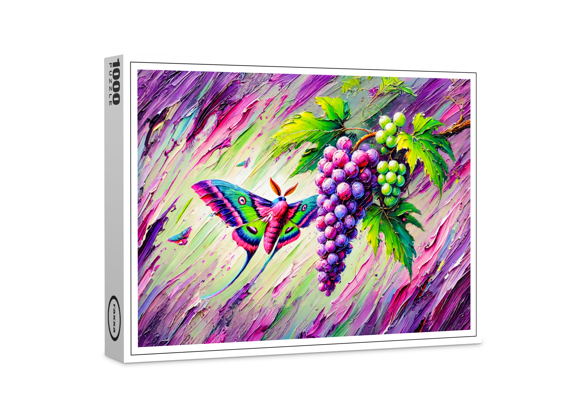 raxxa Premium-Puzzle: Wine Hawk-Moth Among Grapes in Oil Paintings