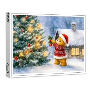 raxxa Premium-Puzzle: Teddy Bear Decorating a Christmas Tree