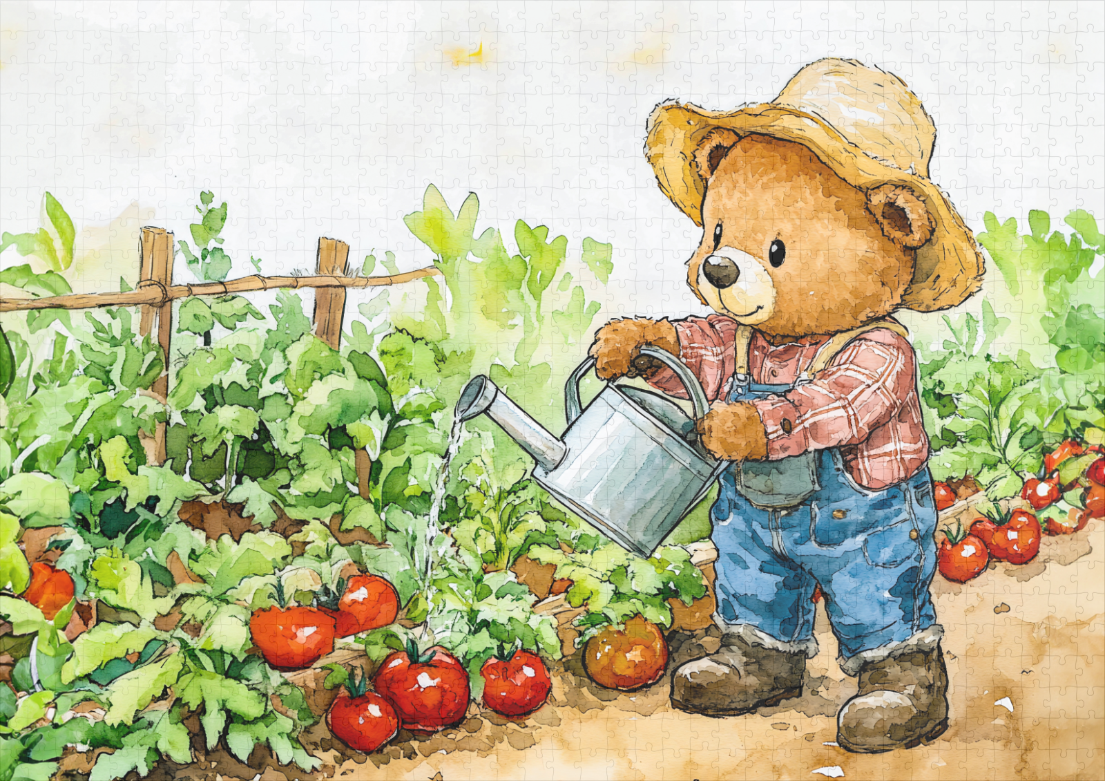 raxxa Premium-Puzzle: Teddy Bear Watering Tomato Plants – Image 2