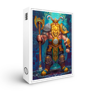 raxxa Premium-Puzzle: Viking Illustration Of Berserker Rage In Blood-Red Battle Storm