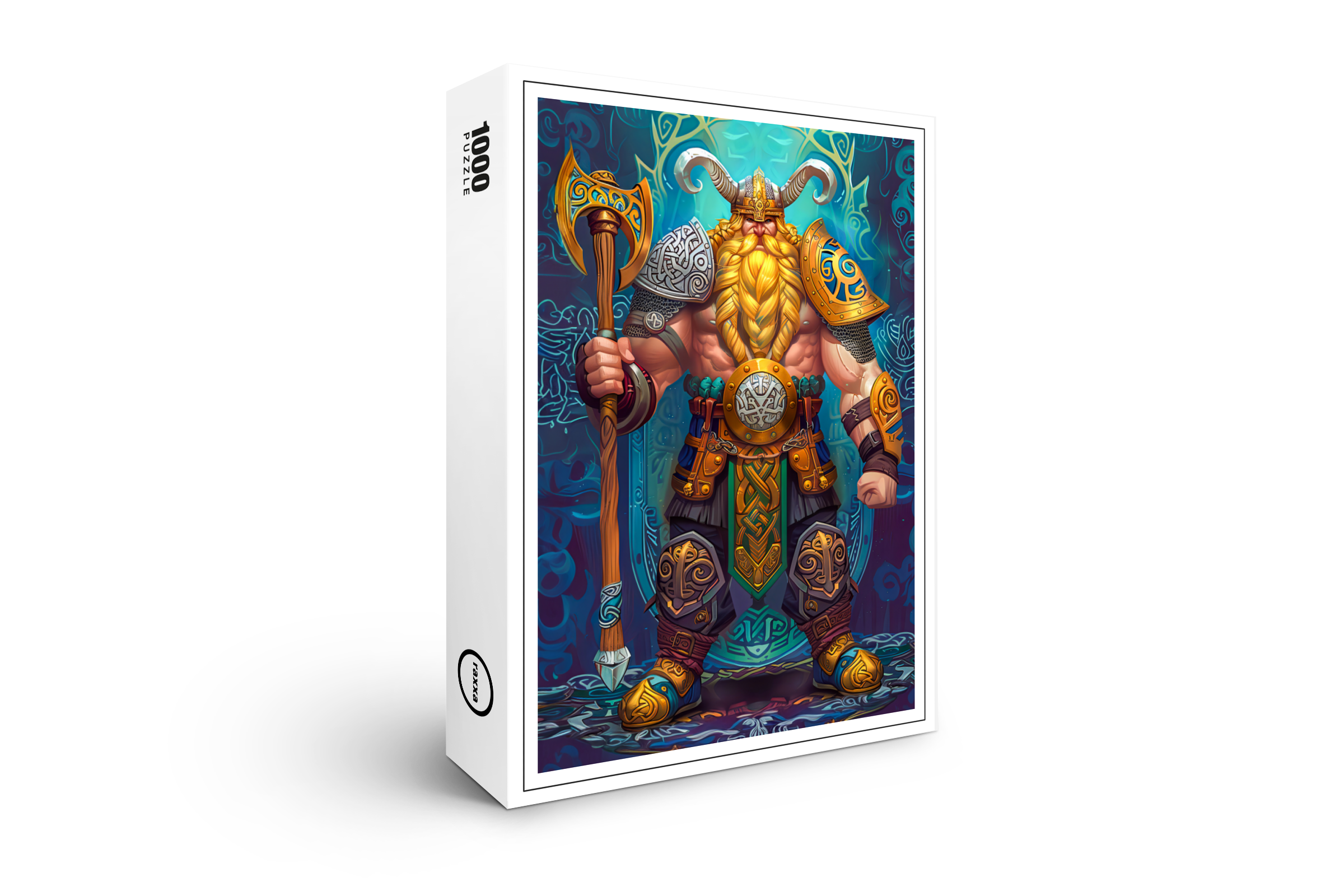 raxxa Premium-Puzzle: Viking Illustration Of Berserker Rage In Blood-Red Battle Storm