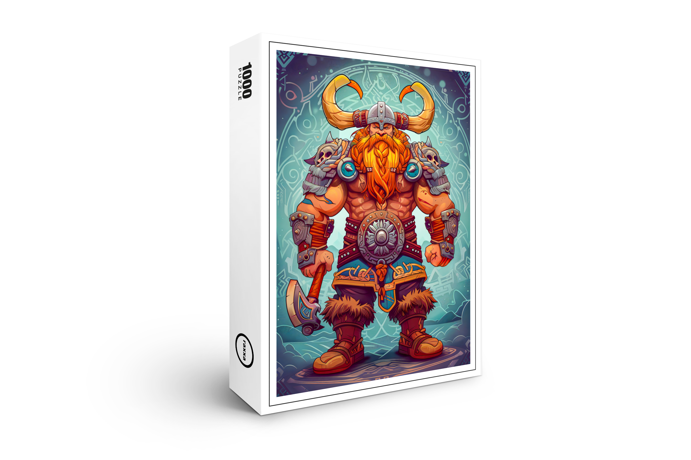 raxxa Premium-Puzzle: Viking Illustration Of Haunted Longship Sailing Through Misty Fjord